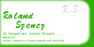 roland szencz business card